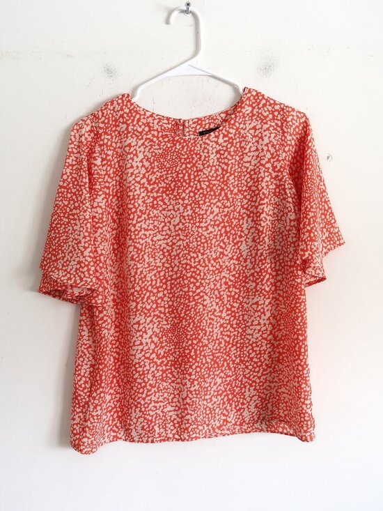 Ann Taylor Tops - Ann Taylor Orange Spotted Blouse - Size XS
